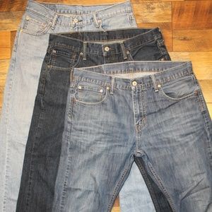 3 Pair Levi's 527 Denim Jeans W33 L30 Bootcut